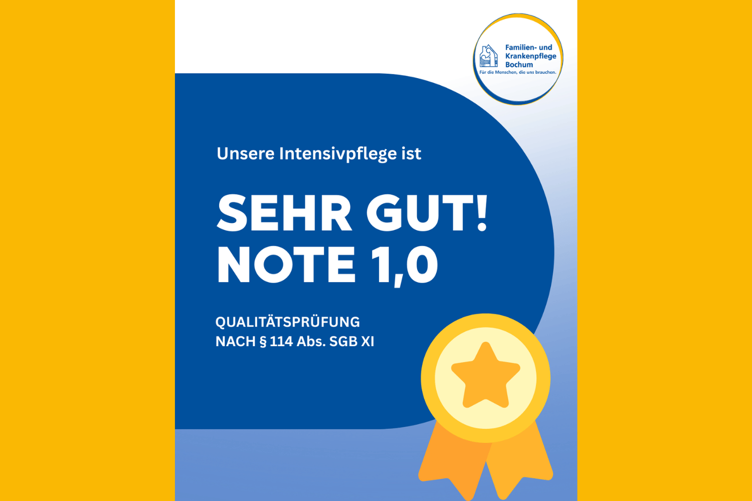 Das Prüfergebnis unserer ambulanten Intensivpflege wir gezeigt.