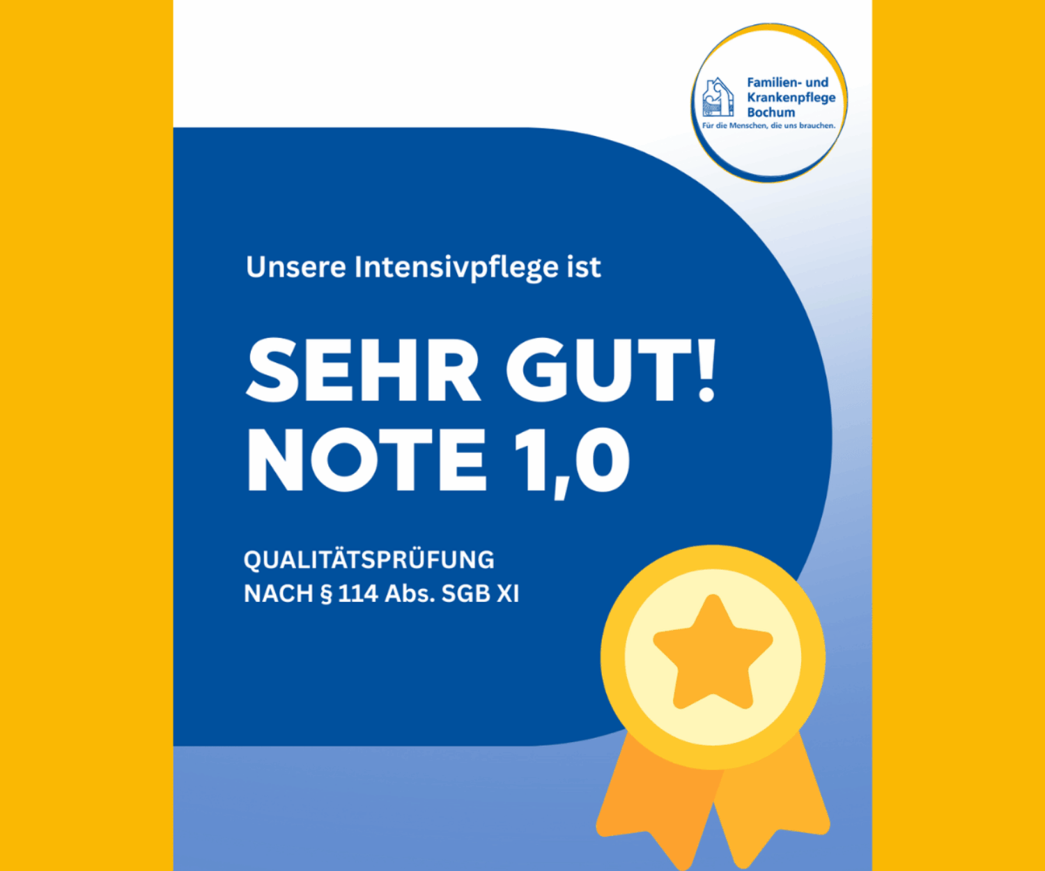 Das Prüfergebnis unserer ambulanten Intensivpflege wir gezeigt.