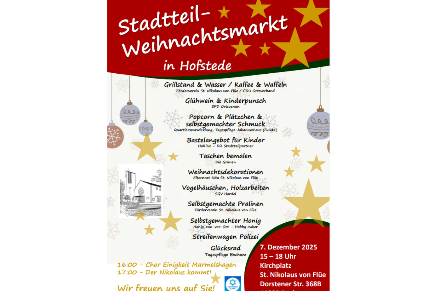 4.Stadtteil-Weihnachtsmarkt in Bochum-Hofstede.