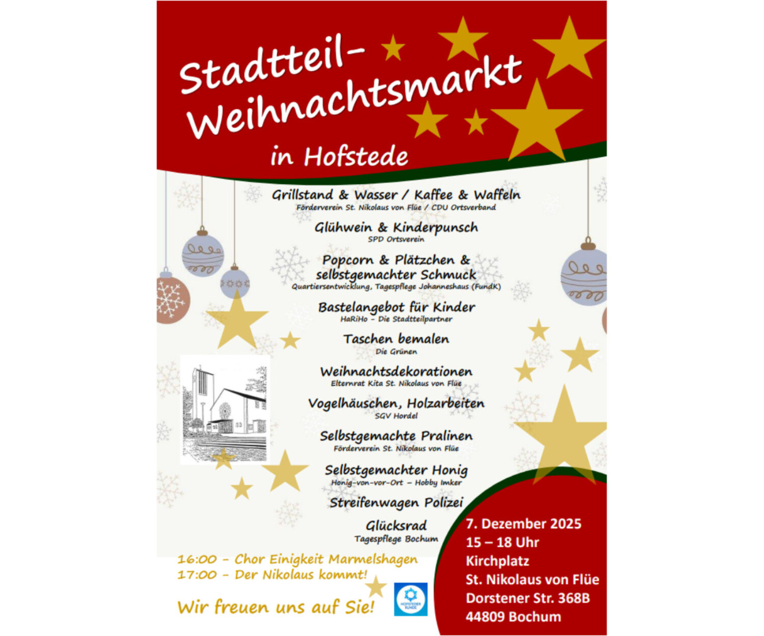 4.Stadtteil-Weihnachtsmarkt in Bochum-Hofstede.